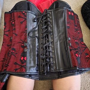 Amazon Red and Black Skull Corset Shapewear